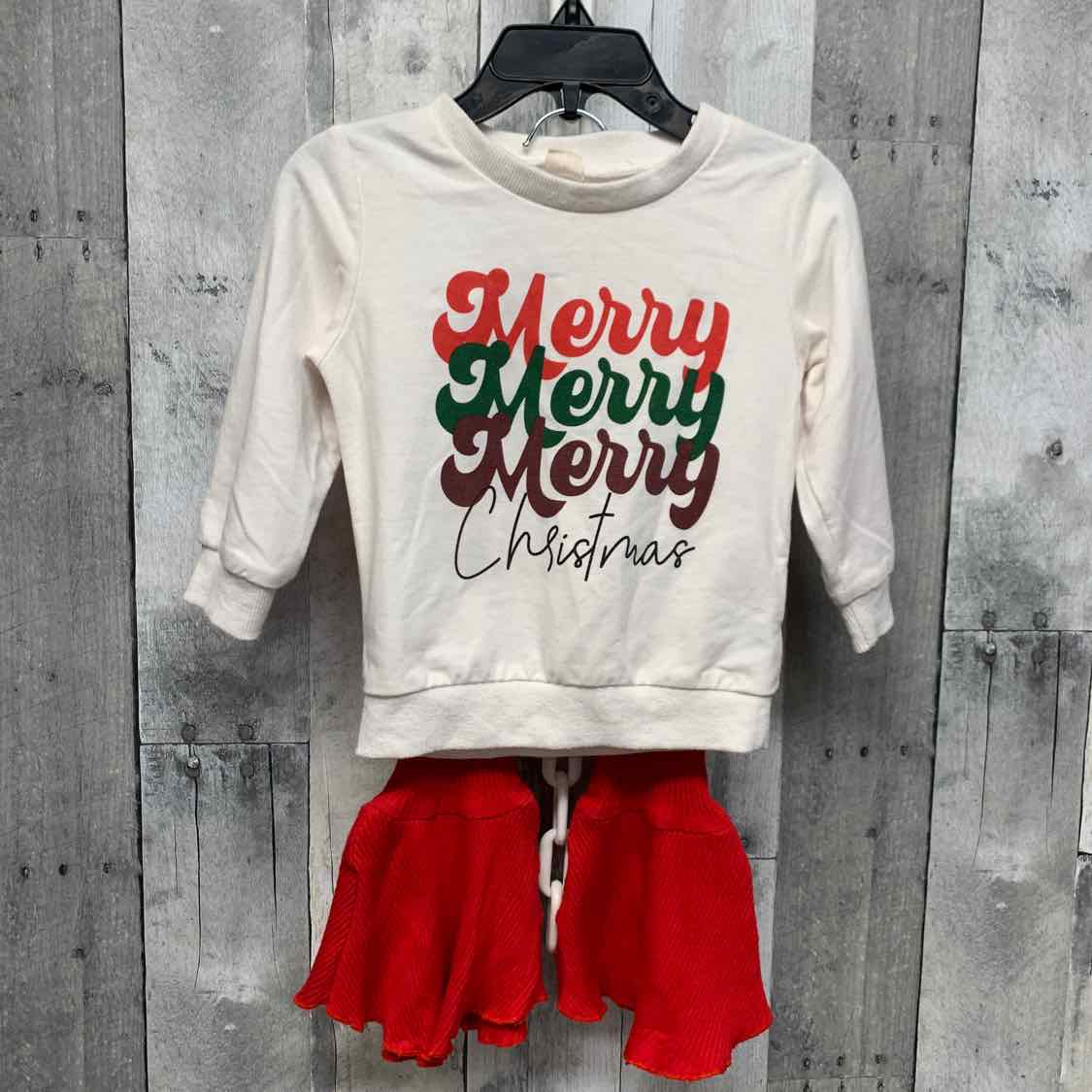 Size 2T White/Red Mid Brand Shirt/Pants