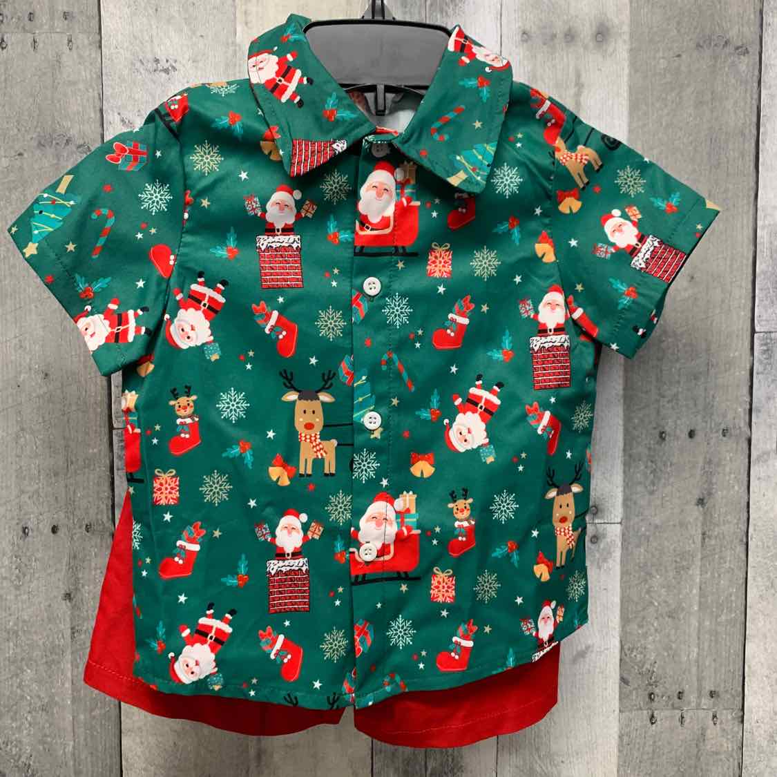 Size 4T Red/Green Shein Shirt/Shorts