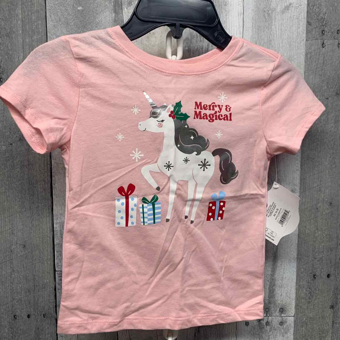 Size 4/5 Pink/Red Holiday Brands T Shirt