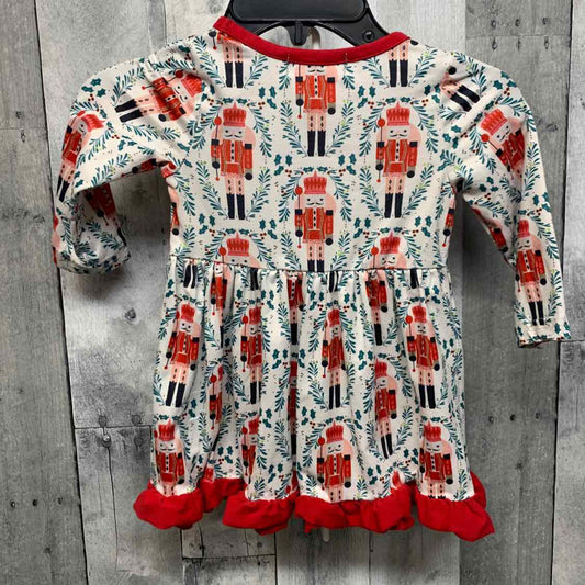Size XXSmall White/Red B Brand LS Dress