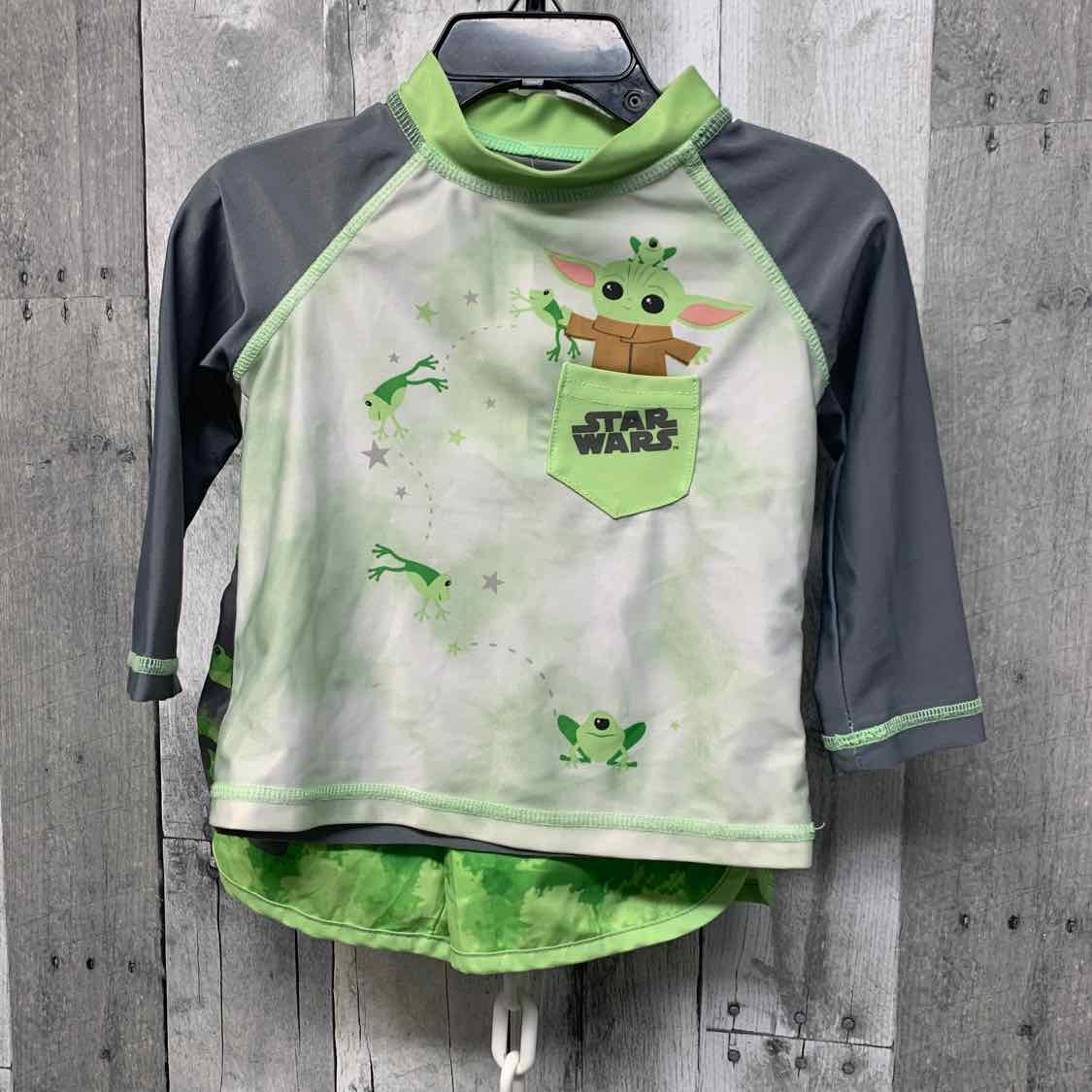 Size 12 Months Gray/Green Star Wars 2pc+ Swim Suit