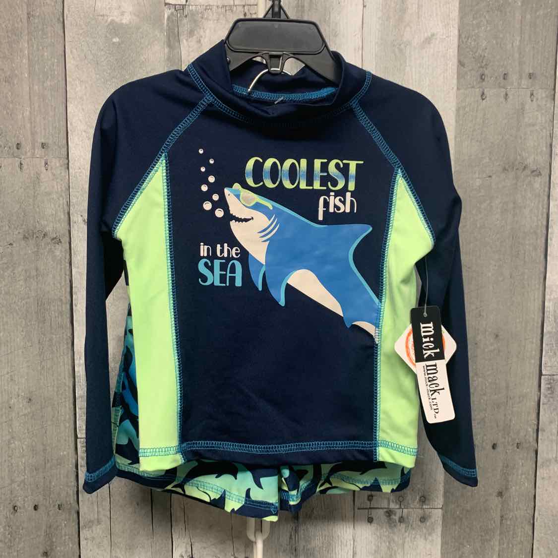 Size 3T Navy/Green MickMack 2pc+ Swim Top/Trunks