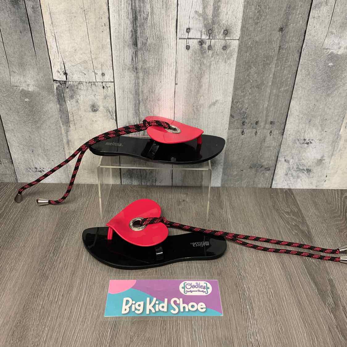 Size 5 Black/Pink Mini Melissa Sandals