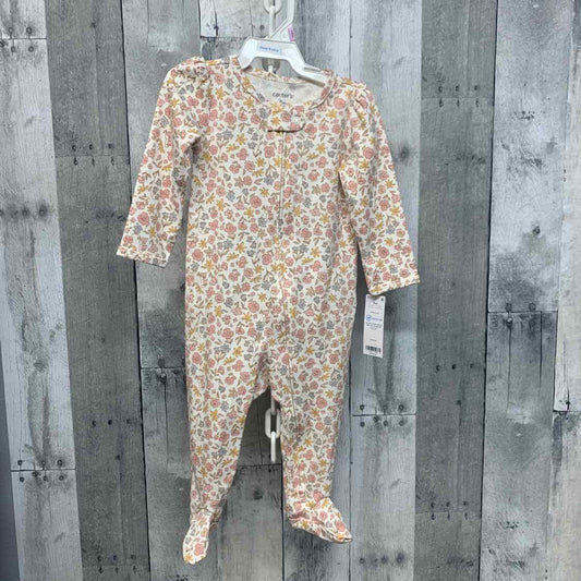 Size 9 Months Pink Floral Print Carter's Footy PJs