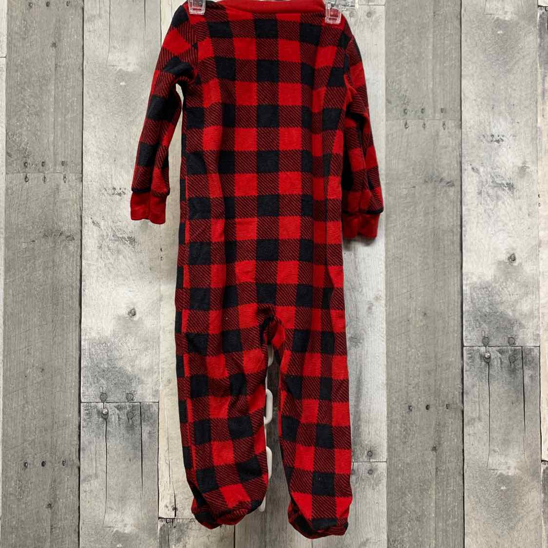 Size 3-6 Months Red Plaid Child of Mine Footy PJs