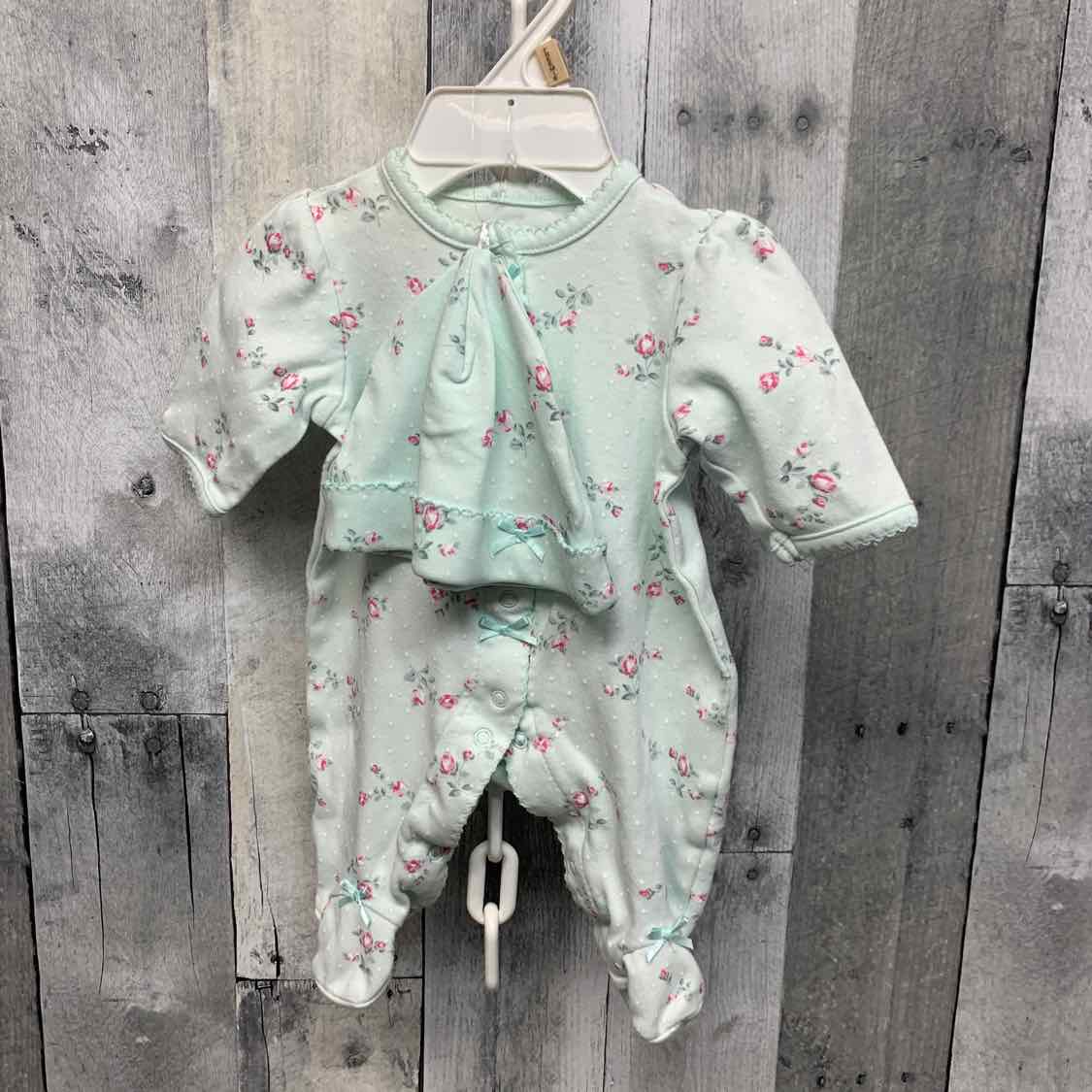 Size Preemie Mint/Pink Little Me Footy PJs