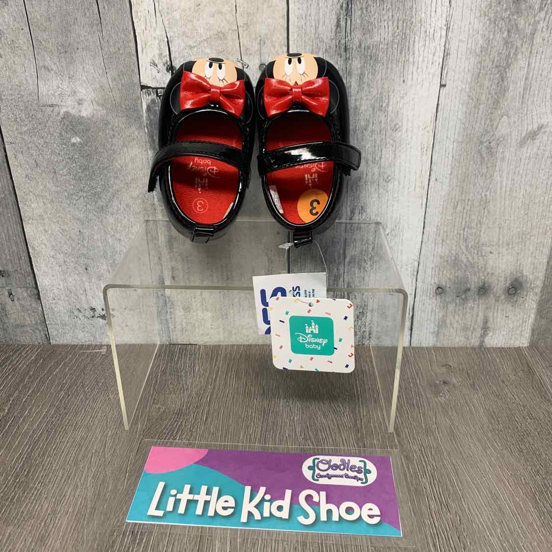 Size 3 Black/Red Disney Soft Sole Shoes