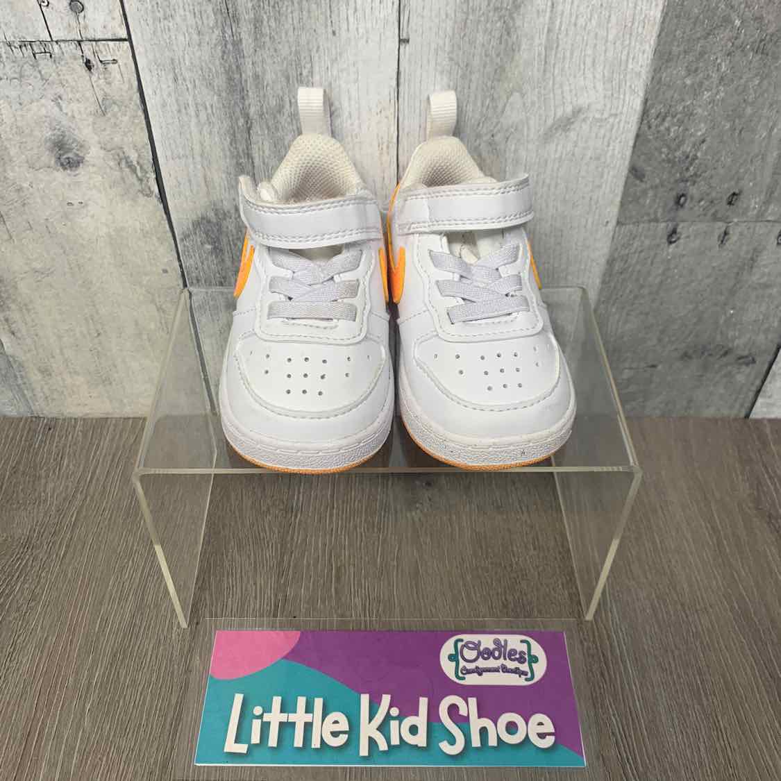 Size 4 White/Orange Sport Brand Sneakers