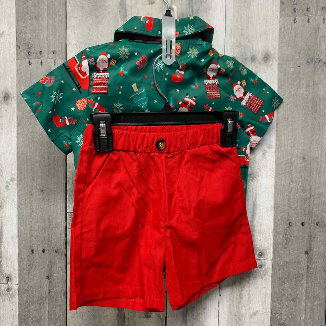 Size 4T Red/Green Shein Shirt/Shorts