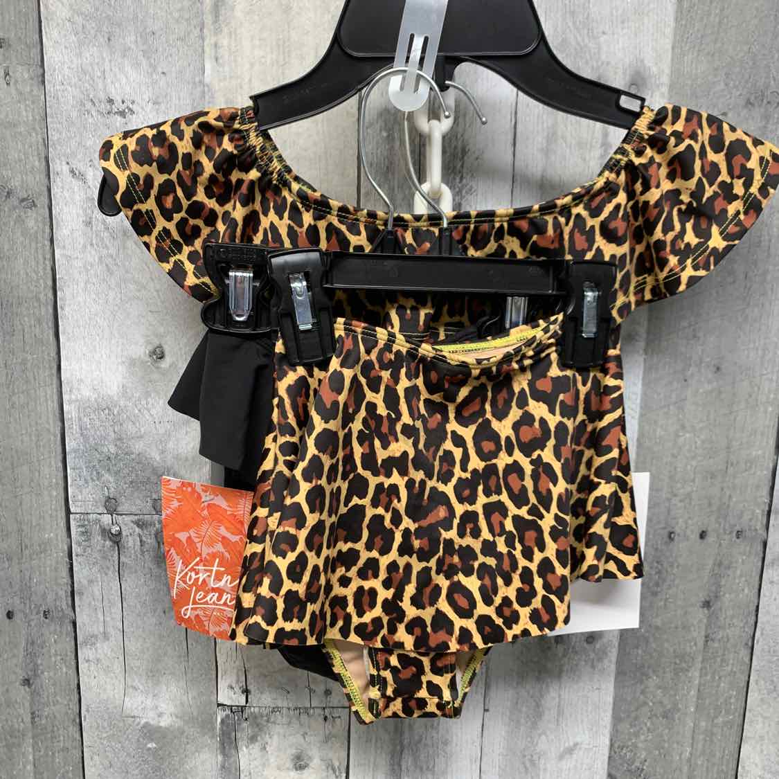 Size 9-12 Months Tan Animal Print Name Brand Swim Suit - 2pc+