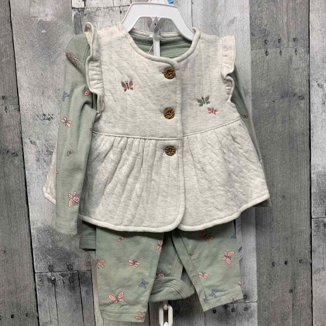 Size 6 Months Green/Gray Carter's Shirt/Pants