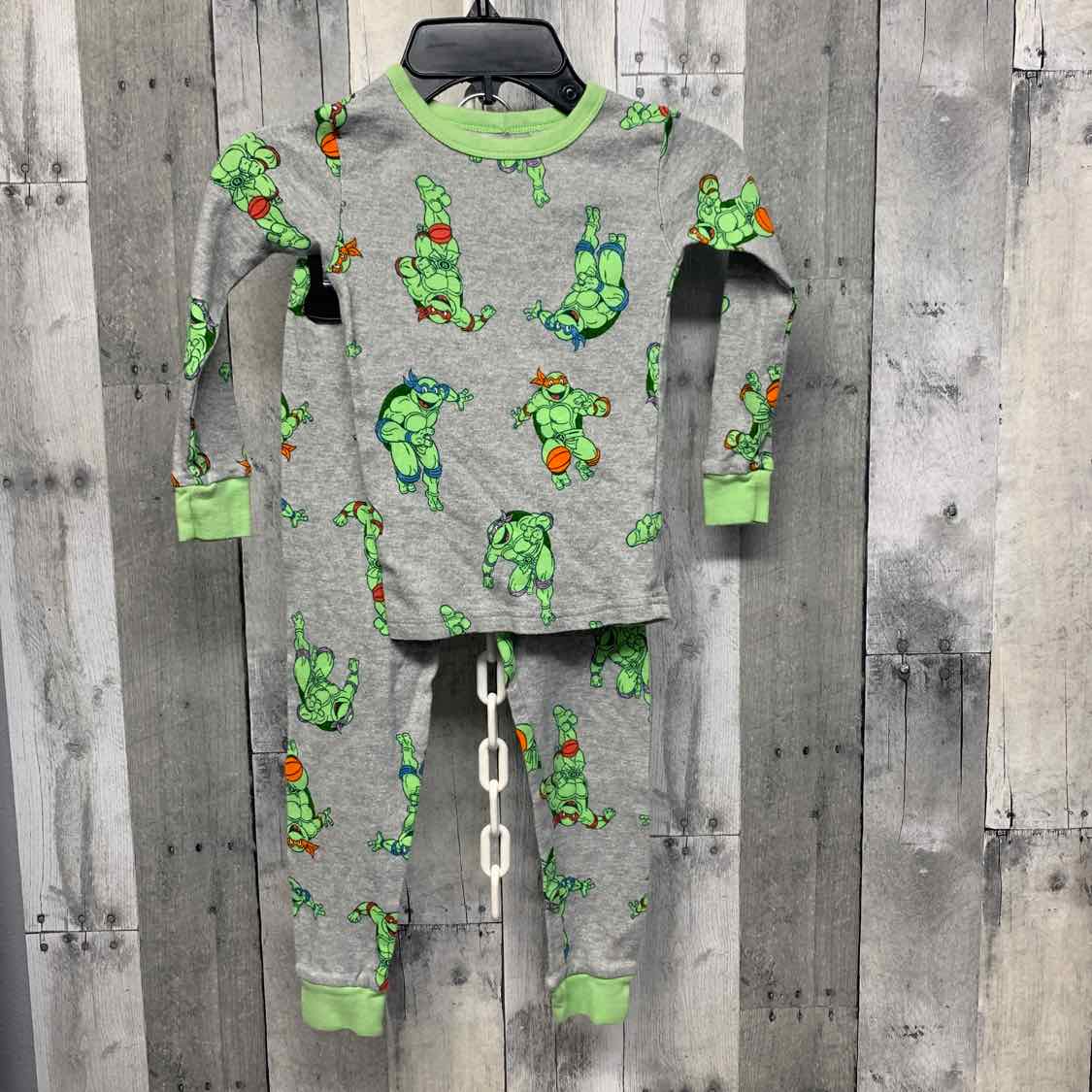 Size 5T Gray/Green TMNT 2pc PJs