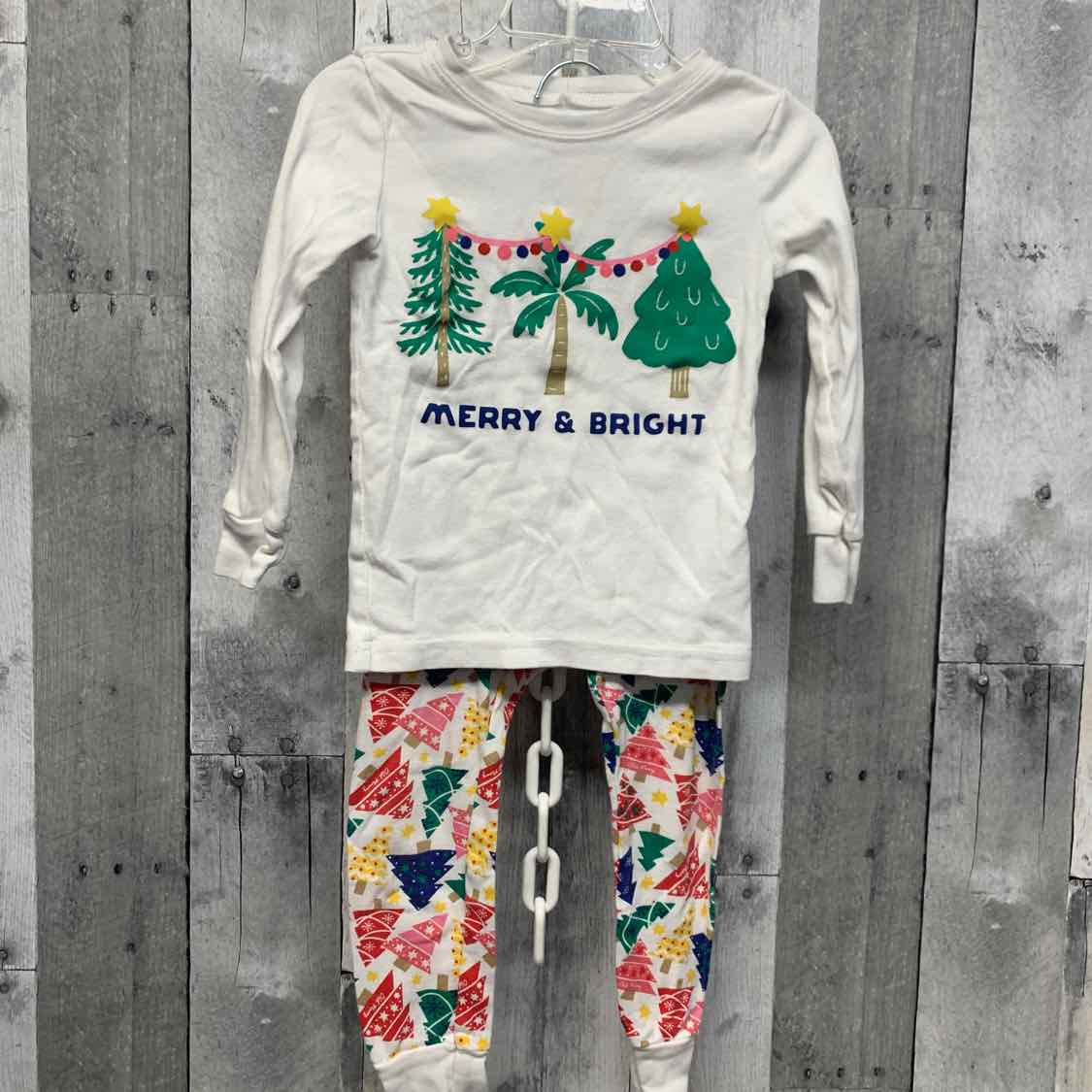Size 3T White Print Old Navy 2pc PJs