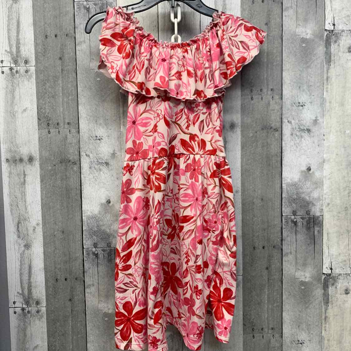 Size 10 Pink Print Mid Brand Dress - Knit