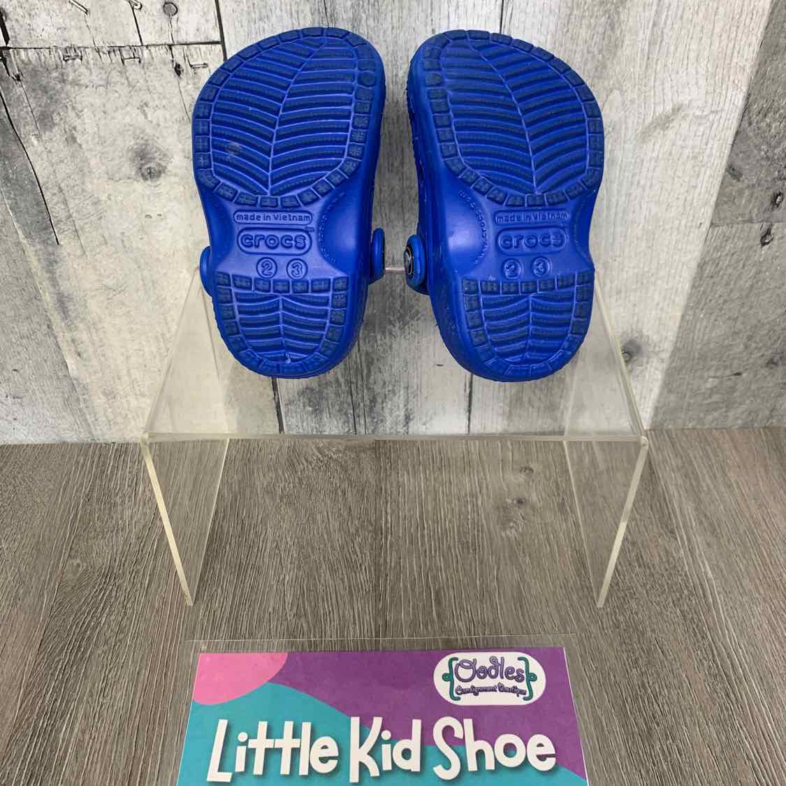 Size 2 Blue Crocs Water Shoes
