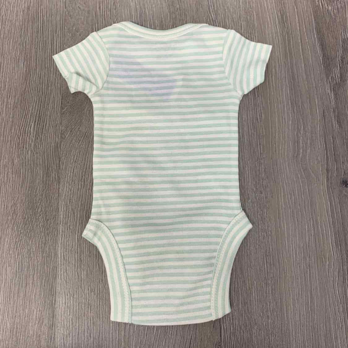 Size Preemie White/Green Gerber Bodysuit