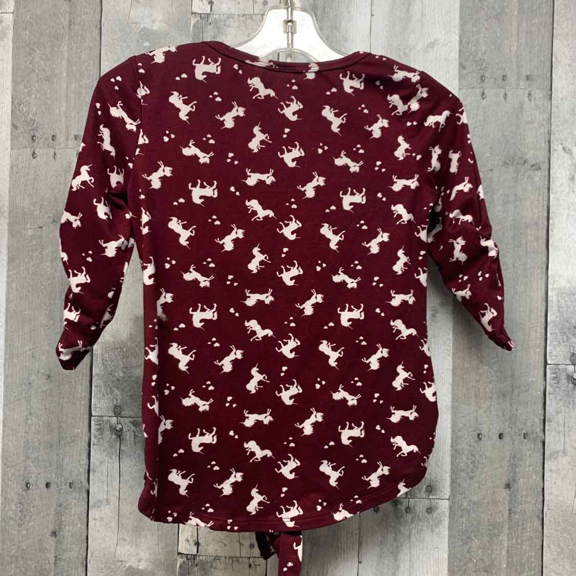Size 7 Burgundy Lily Bleu Long Sleeve Shirt