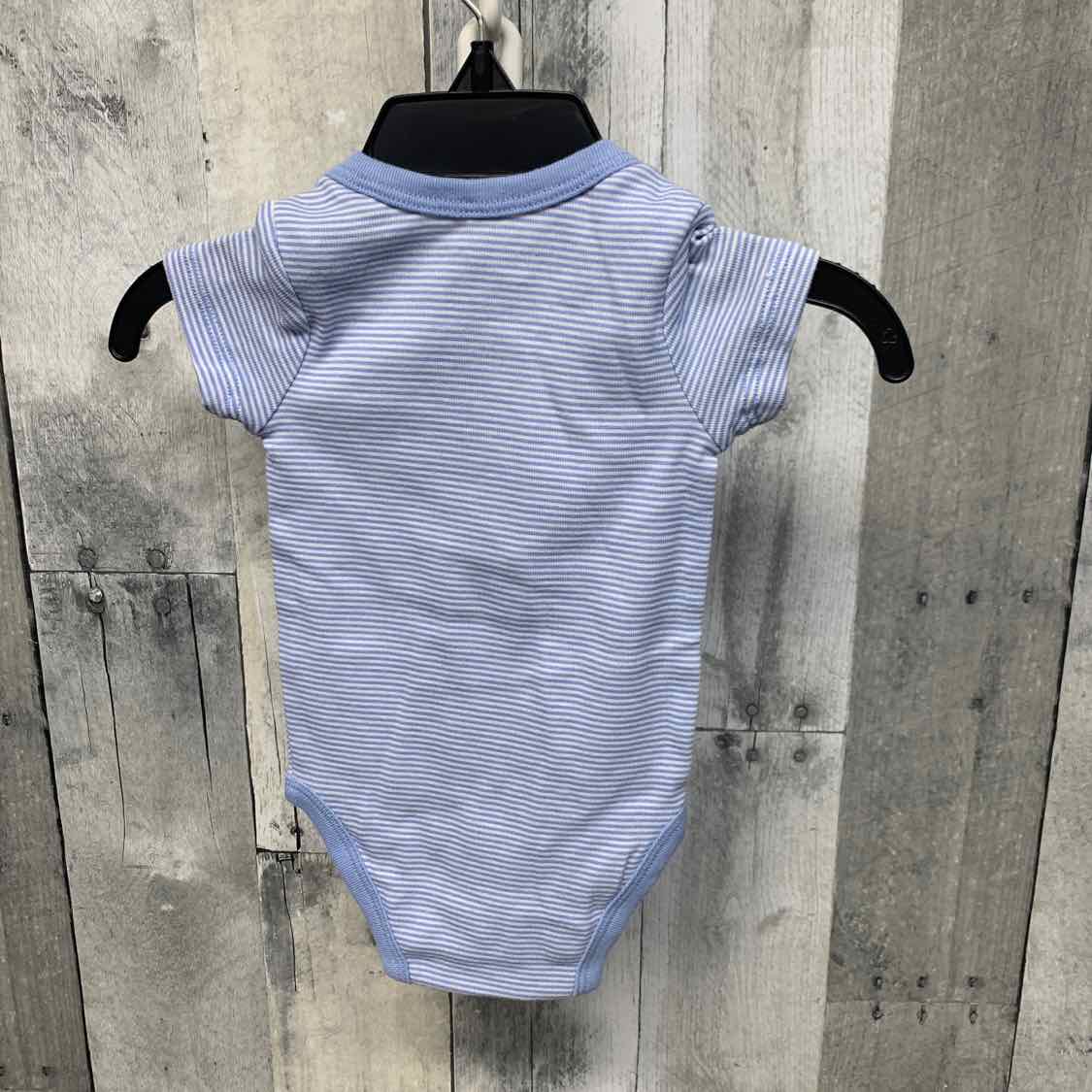 Size 3 Months Blue Striped Sport Brand Bodysuit