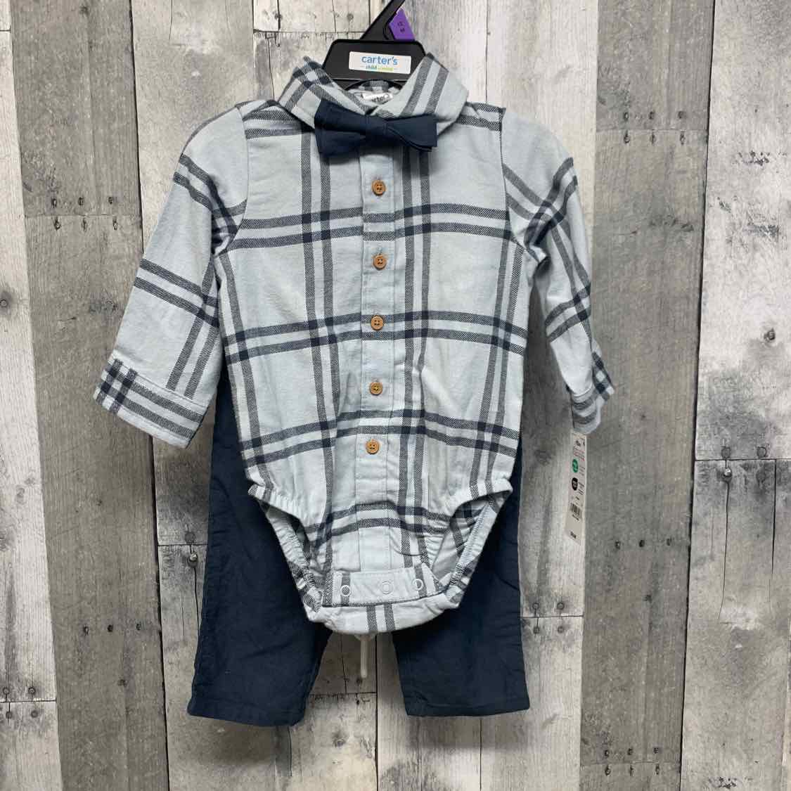 Size 12 Months Gray Plaid Child of Mine Shirt/Pants