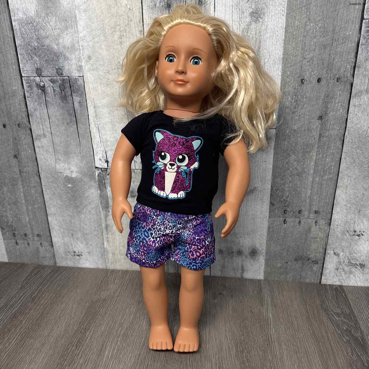 2pc 18" Sparkle Leopard Shirt & Shorts