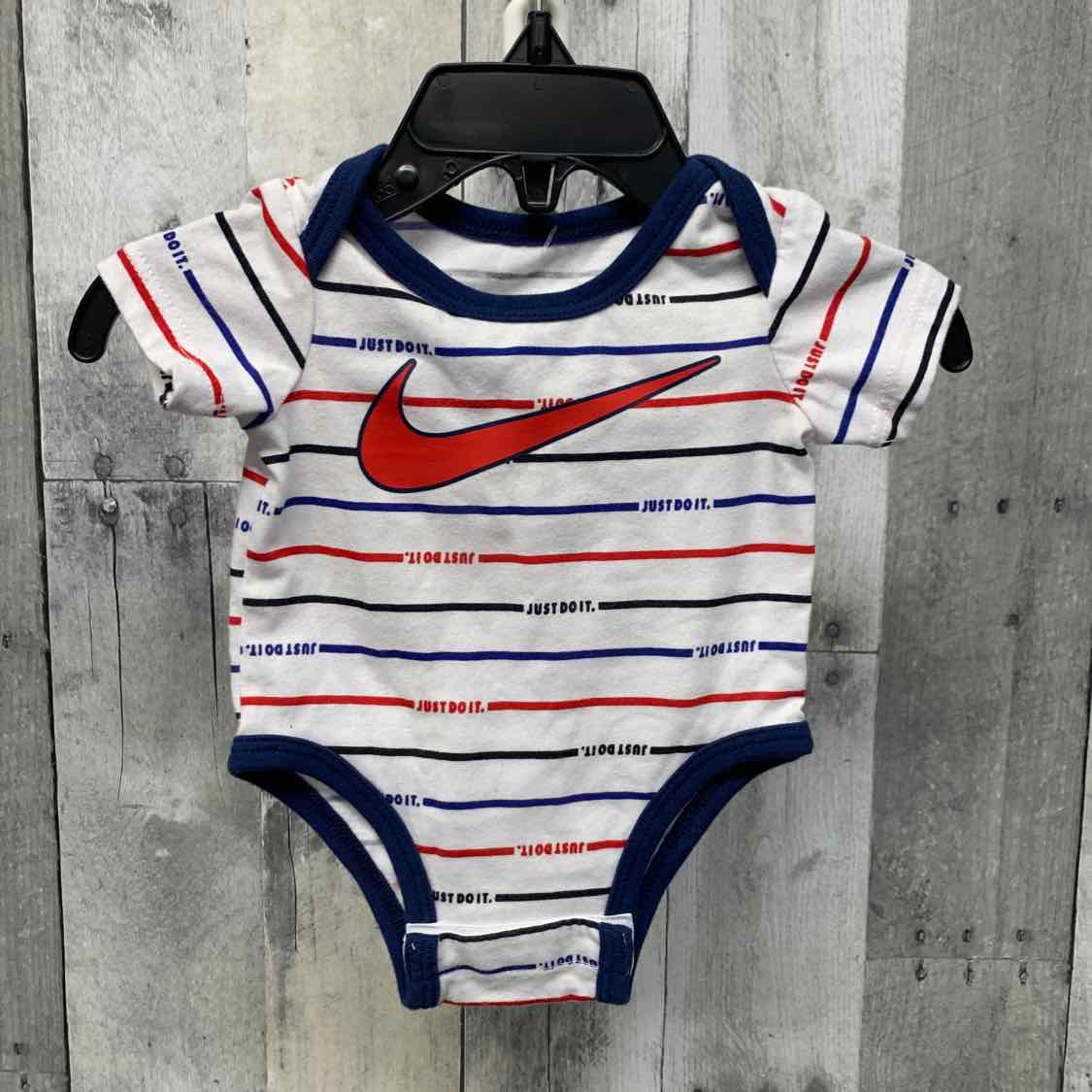 Size Newborn White/Navy Sport Brand Bodysuit