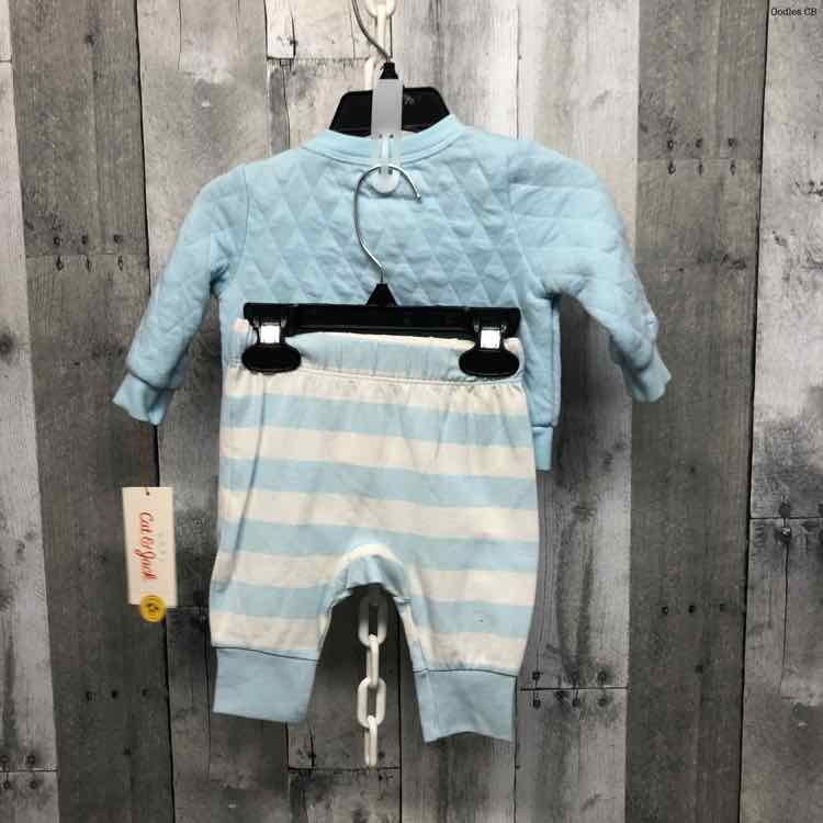 Size 0-3 Months Blue/White Cat & Jack Shirt/Pants