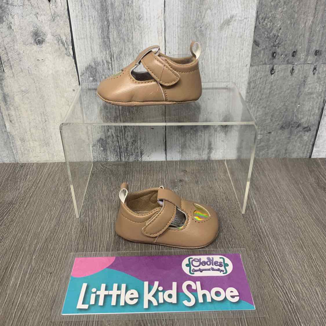 Size 1 Brown Little Me Soft Sole Shoes