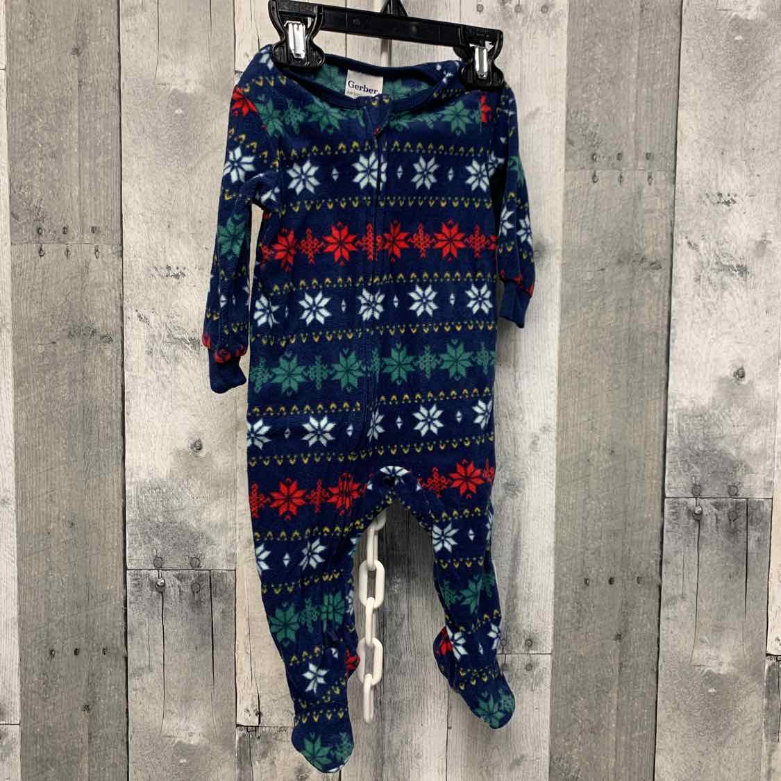 Size 3-6 Months Navy Print Gerber Footy PJs