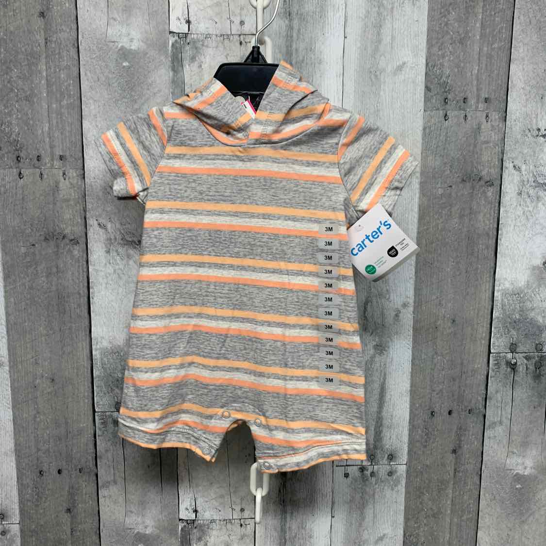 Size 3 Months Gray/Orange Carter's Romper