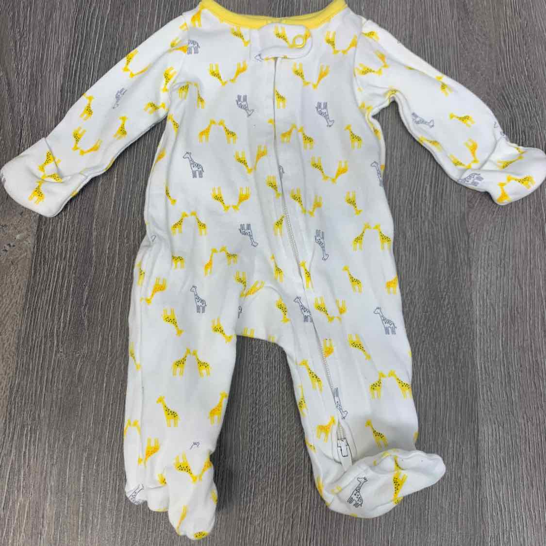 Size Preemie White/Yellow Simple Joys Footy PJs
