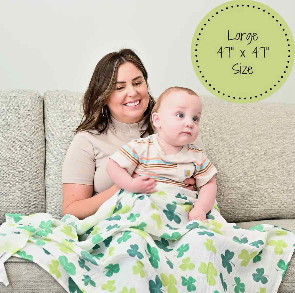 LollyBanks Lucky Shamrock Receiving Blanket