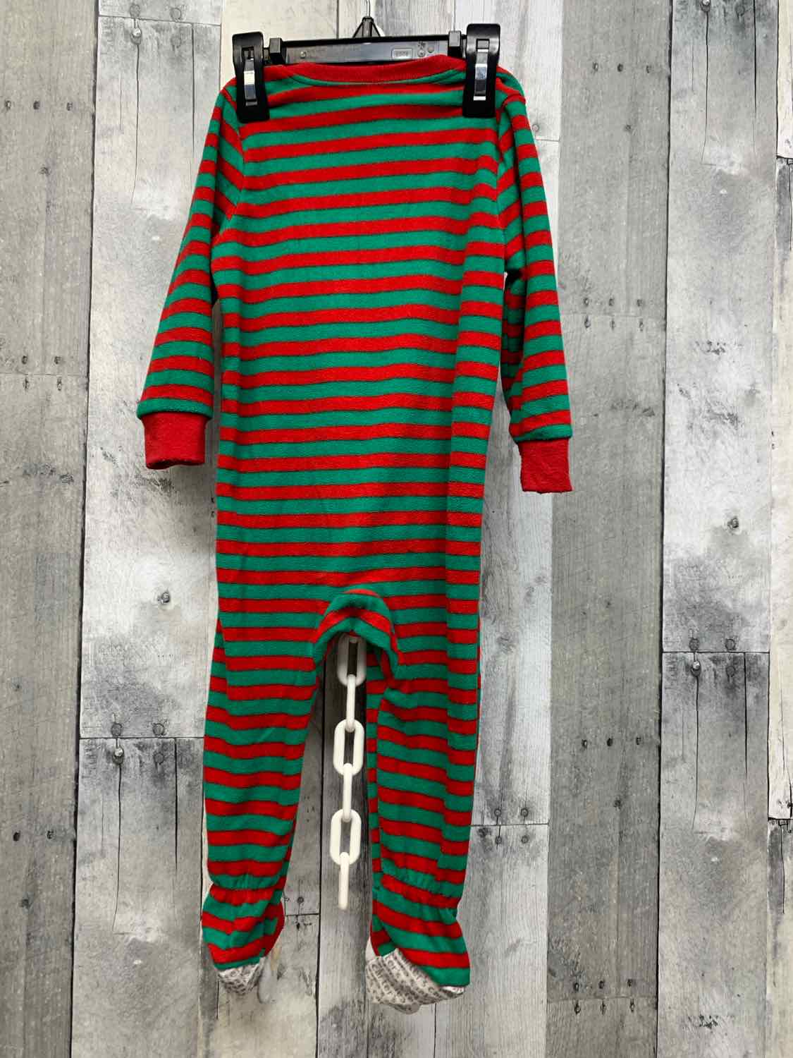 Size 18 Months Red Striped Carter's Footy PJs