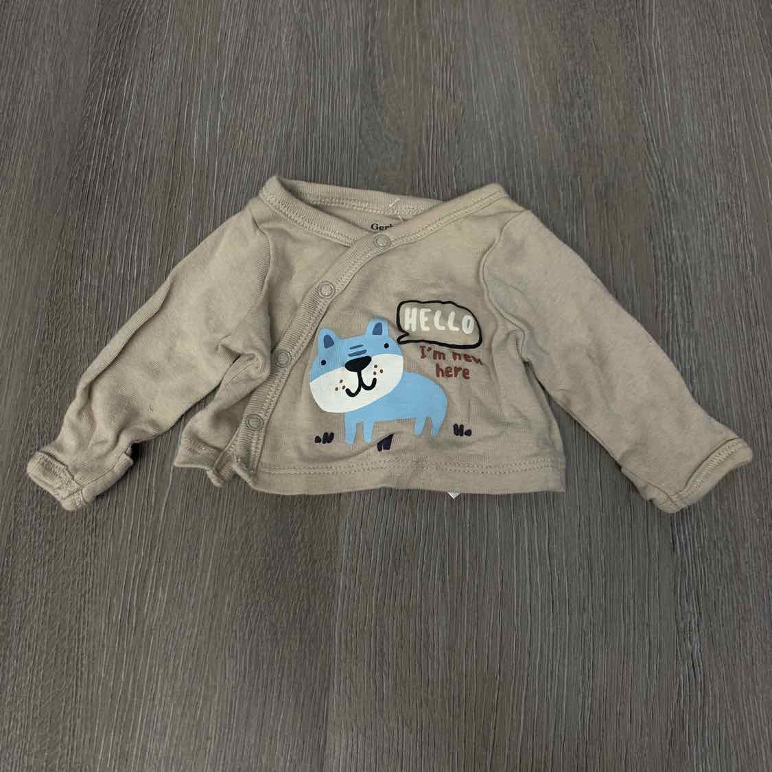 Size Preemie Tan Graphic Gerber Long Sleeve Shirt