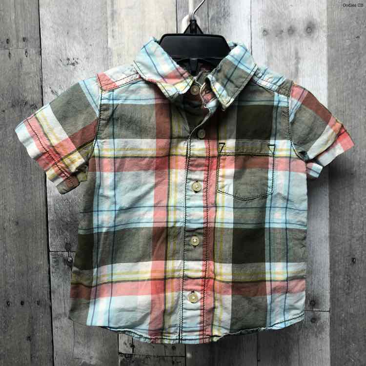 Size 12 Months Green/Red Carter's Button Up