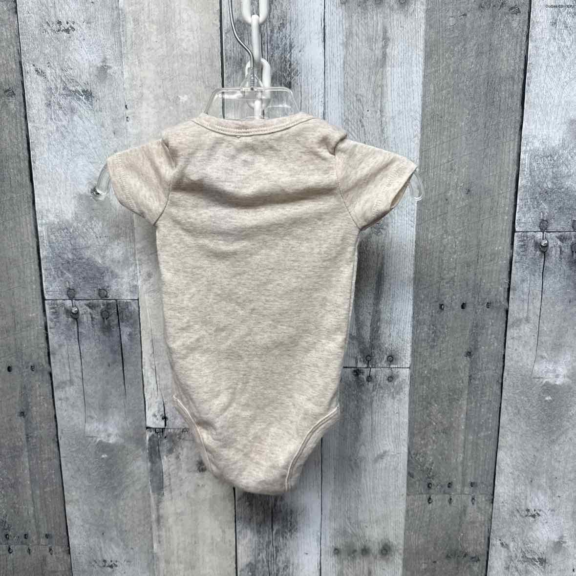 Size 0-6 Months Tan Graphic Sport Brand Bodysuit