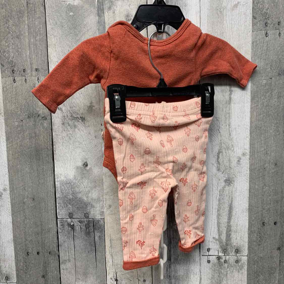 Size 0-3 Months Orange/Pink Rabbit Moon Shirt/Pants