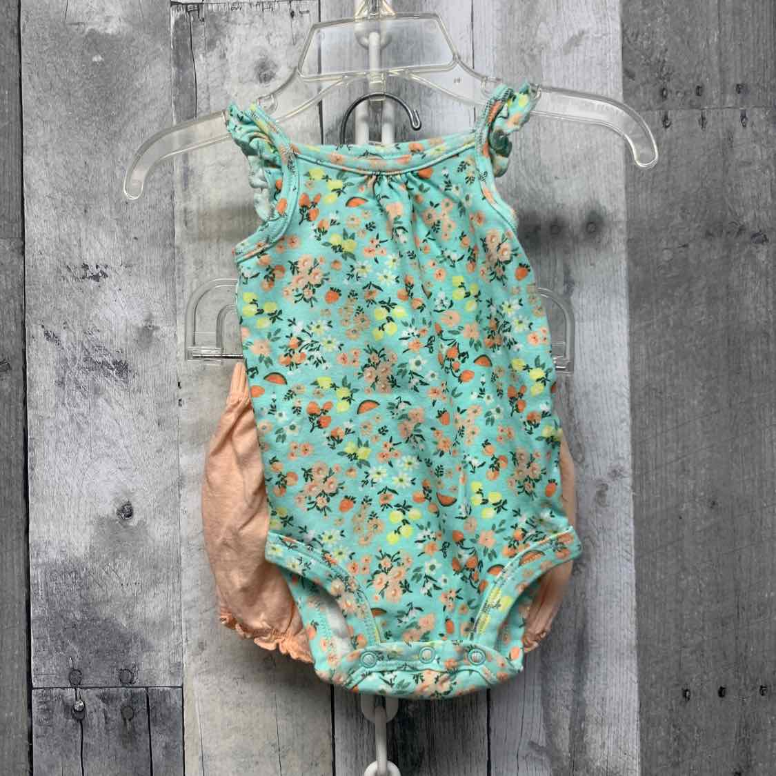 Size 3 Months Green/Orange Carter's Shirt/Shorts