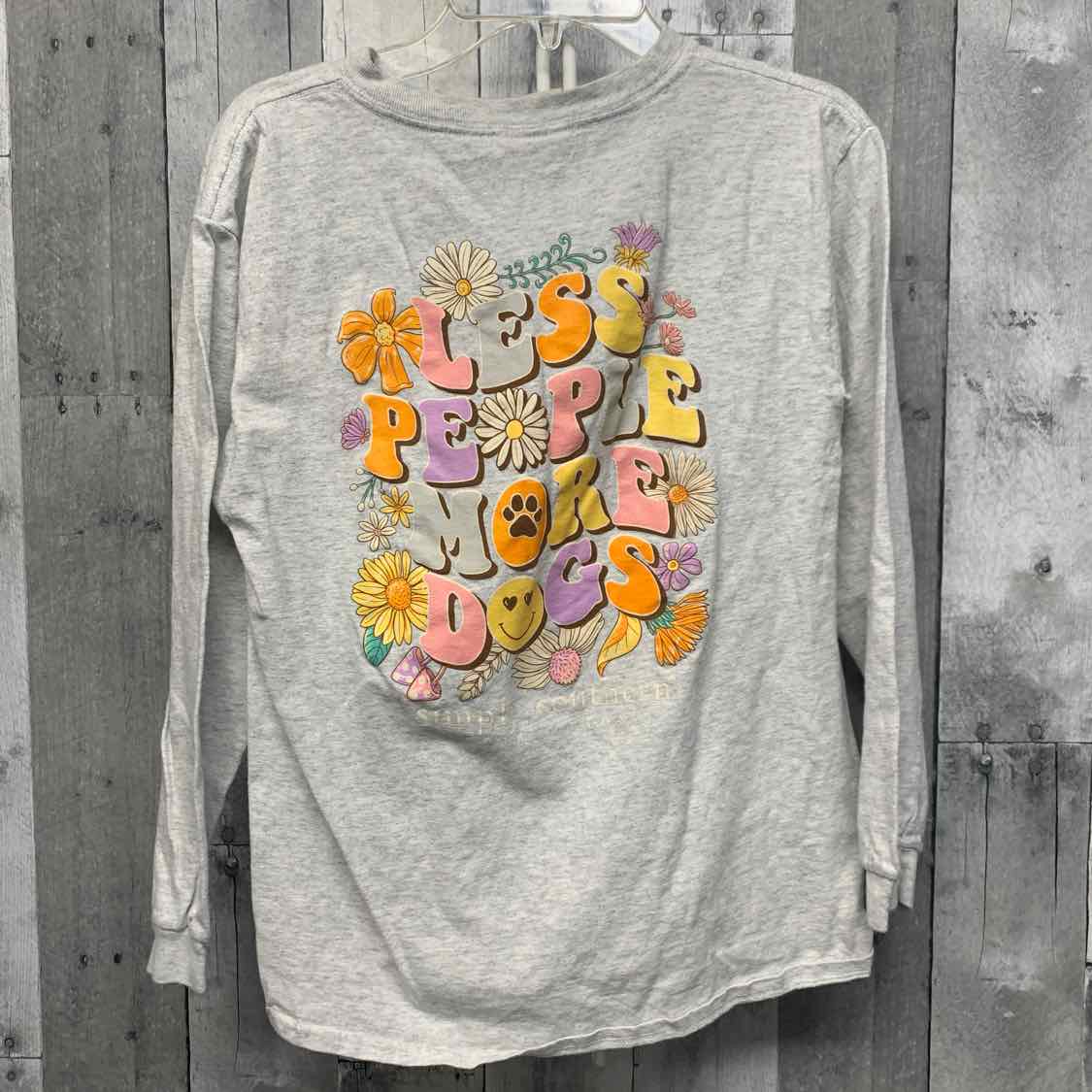 Size Large Gray/Pink Simply Southern Long Sleeve Shirt