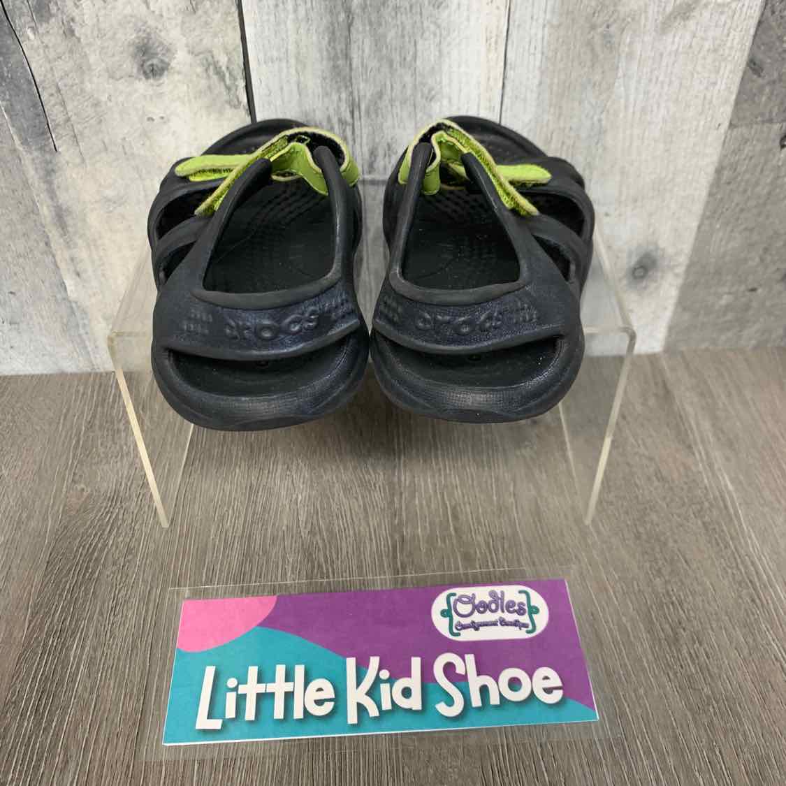 Size 7 Black/Green Crocs Sandals