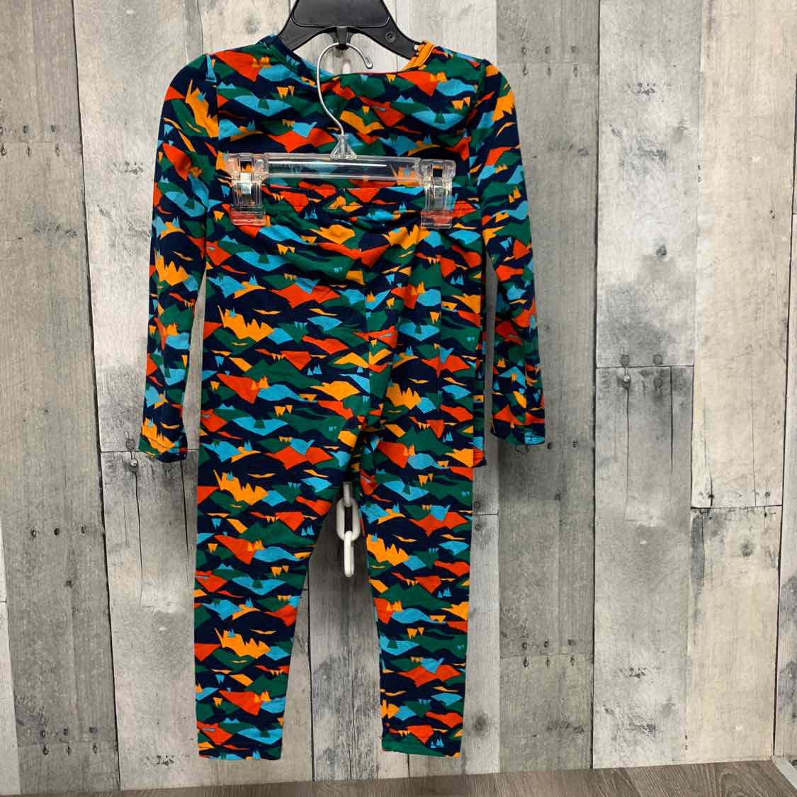Size 2T/3T Green/Navy Swiss Tech 2pc PJs