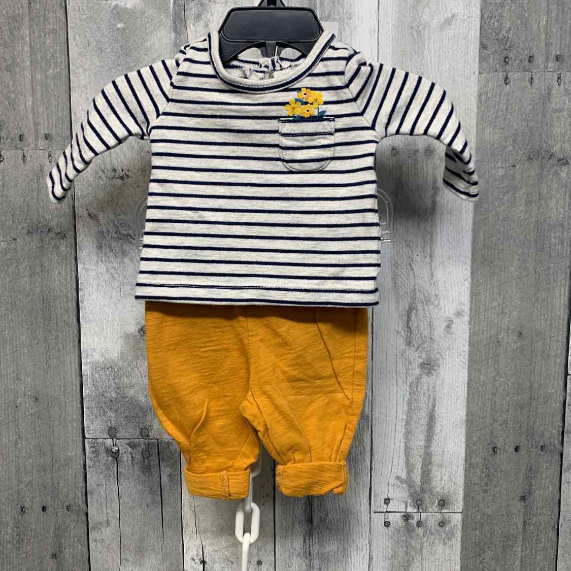 Size Newborn Navy/Yellow Carter's Shirt/Pants