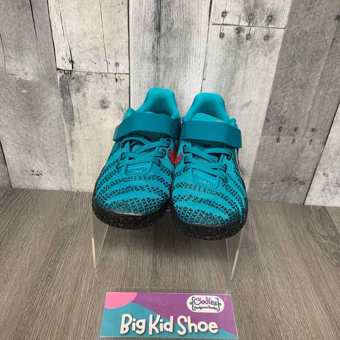 Size 1 Teal/Black Sport Brand Sneakers