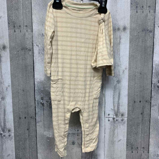Size 6-9 Months Tan Striped Cloud Island Footy PJs
