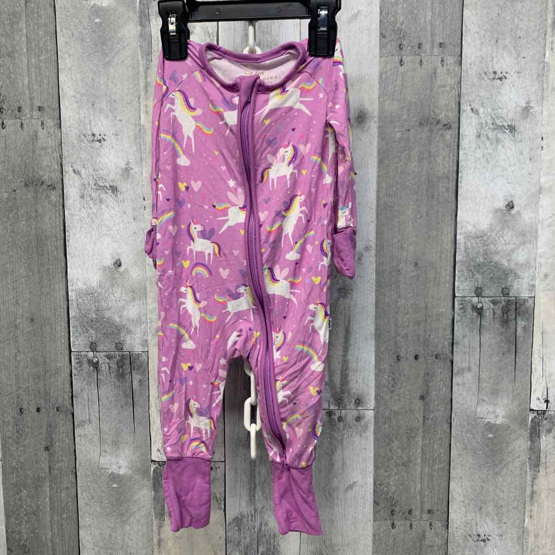 Size 3-6 Months Purple Print Little Sleepies Footy PJs