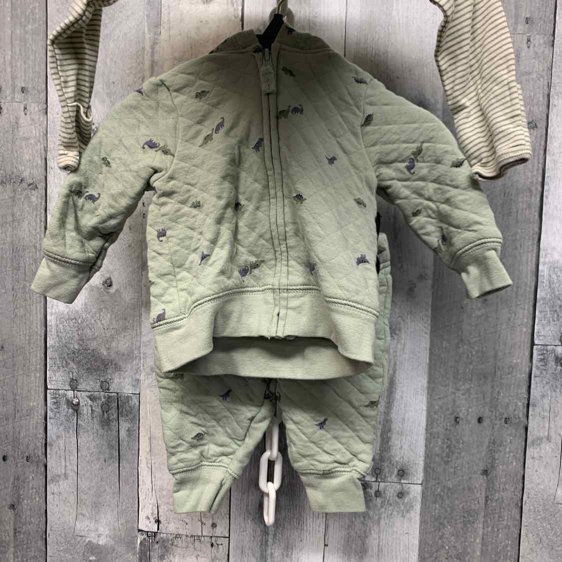 Size 3 Months Green/White Carter's Jacket/Pants