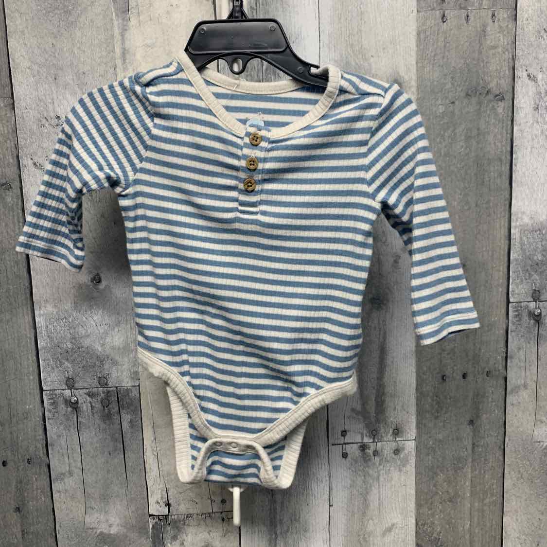 Size 0-3 Months Blue Striped Cloud Island Bodysuit