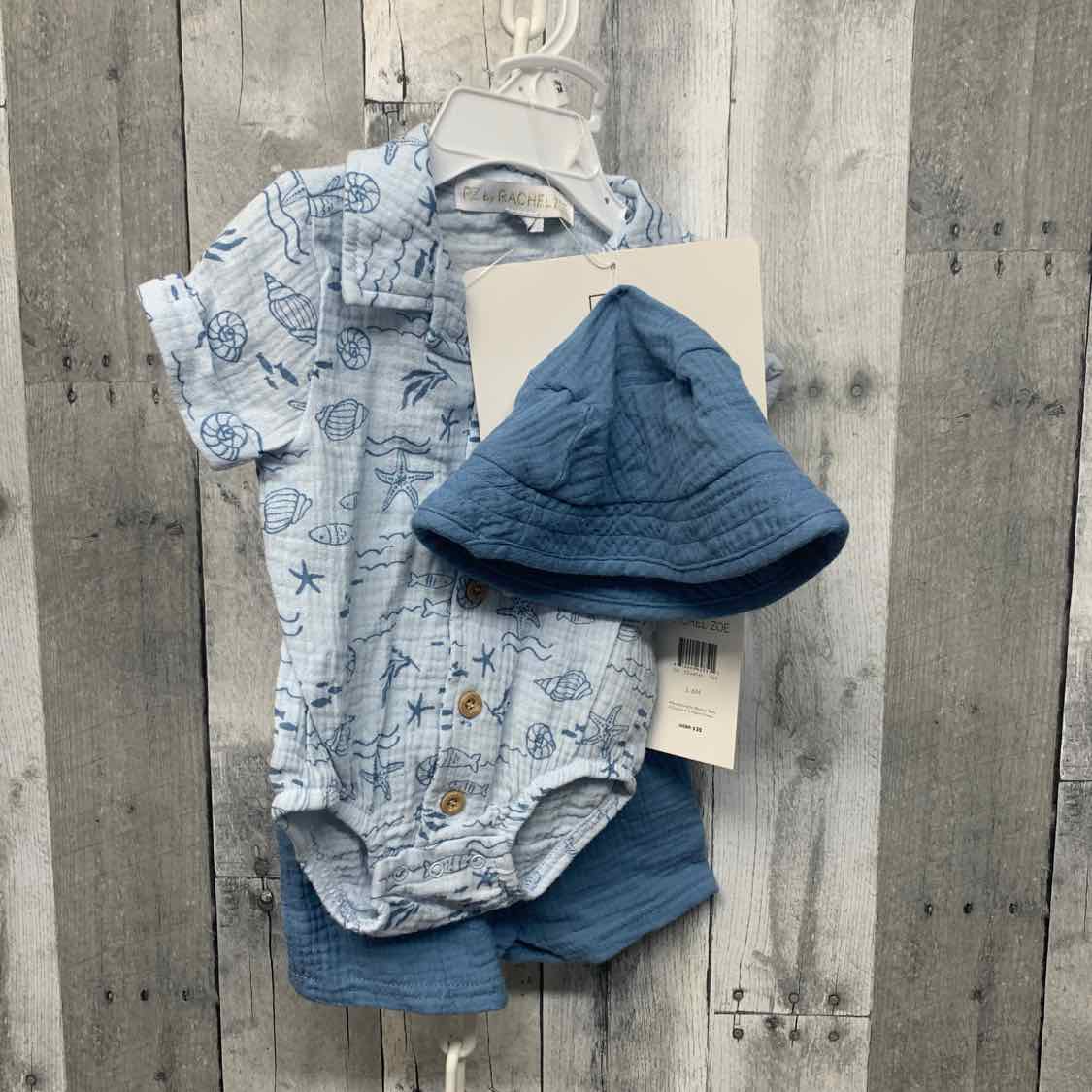 Size 3-6 Months Blue Print B Brand Shirt/Shorts