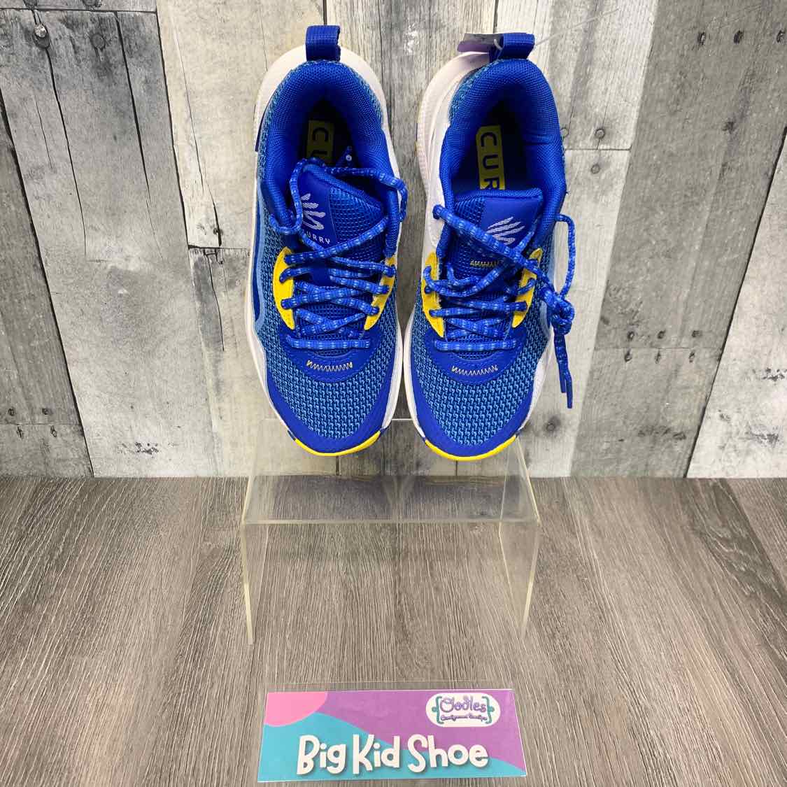 Size 4.5 Blue/Yellow Sport Brand Sneakers