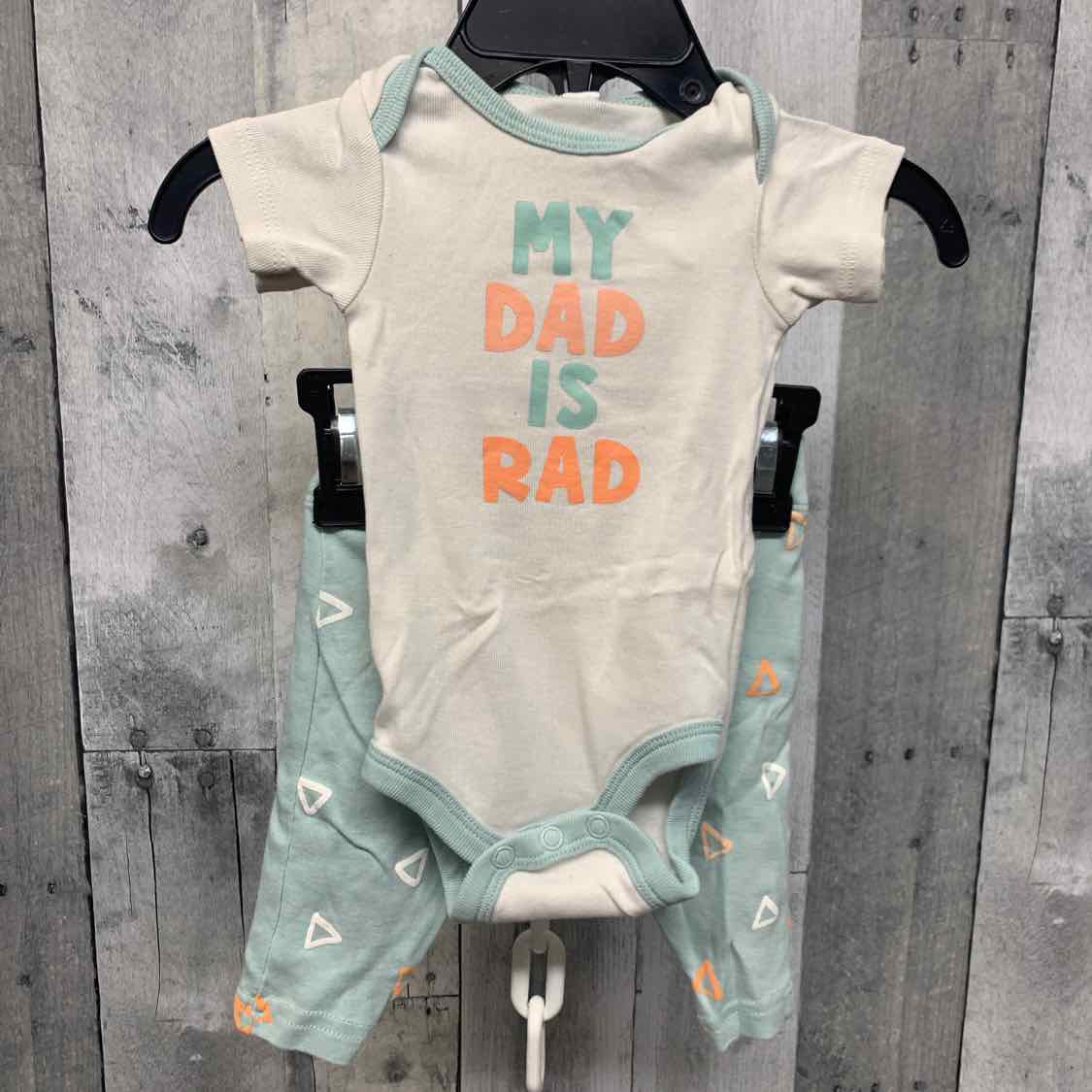 Size Newborn White/Blue Okie Dokie Shirt/Pants