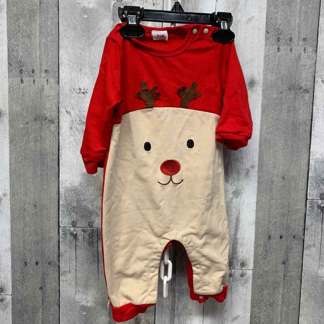 Size 3-6 Months Red/Tan B Brand Romper